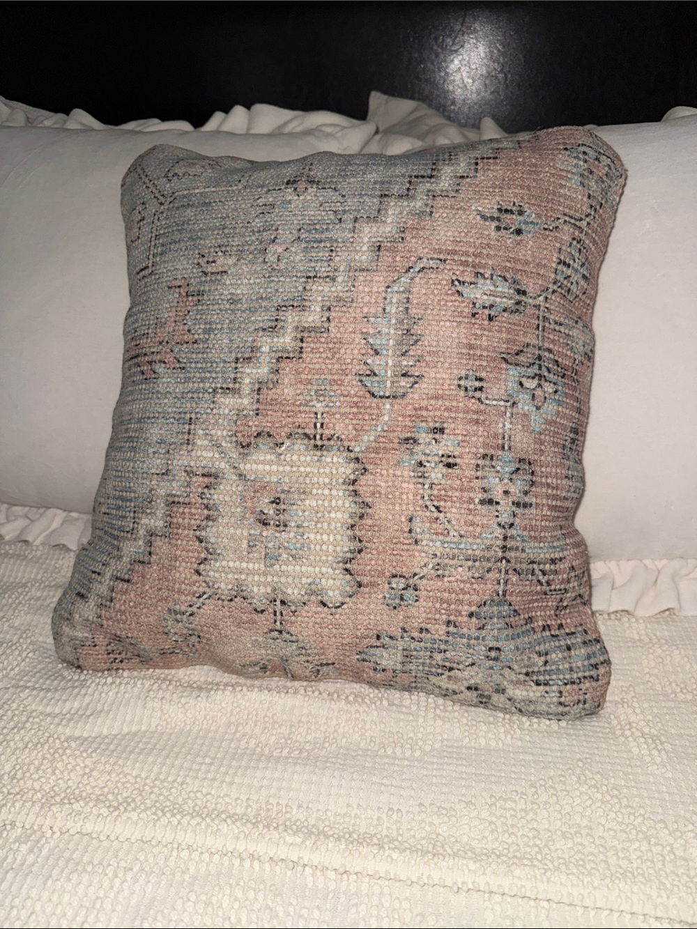 18"X18" Blush Multi Fabric Throw Pillow cover  | Abstract By Surya